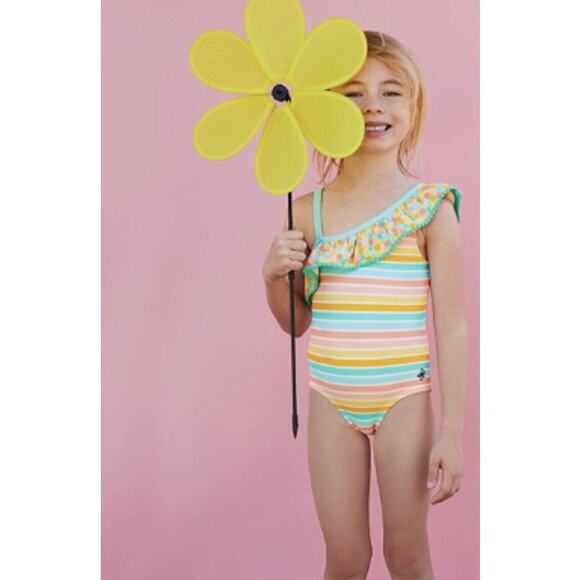 Matilda Jane Other - Matilda Jane Girls Multicolor Striped Dream Chasers Lollipop Lines Swimsuit 2